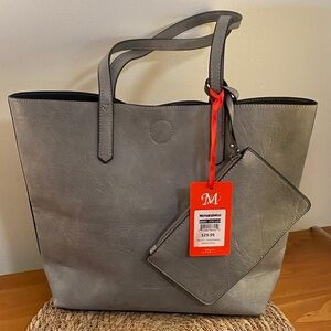 Montana West Gray Tote Bag with Matching Pouch